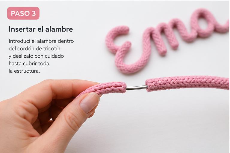 Insertar alambre en tricotin